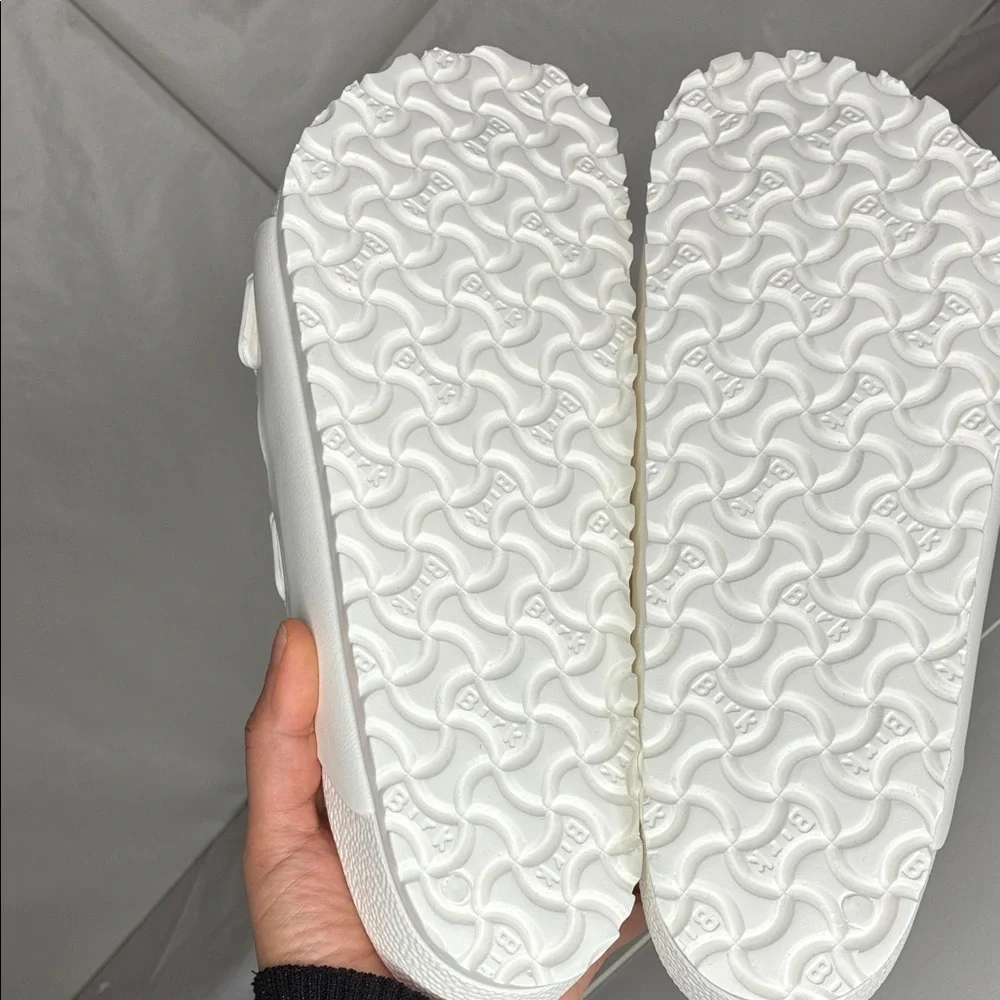 Birkenstock White Two-Strap EVA Slide Sandals